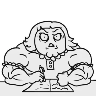 😡 fd2f9d4e 만화, 근육질, 글쓰기, 화난, 캐릭터, 여자 telegram sticker