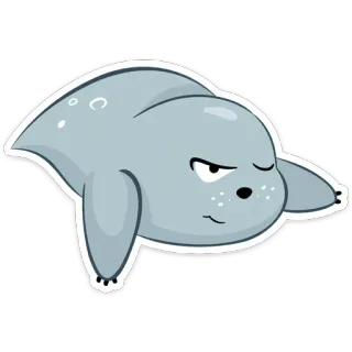 🦭 8f238302 foka, zwierzę, kreskówka, naklejka, słodki, ssak, postać, morze telegram sticker