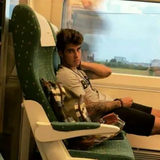 ⚡ 6f9bb3dd homme, train, voyage, passager, intérieur telegram sticker