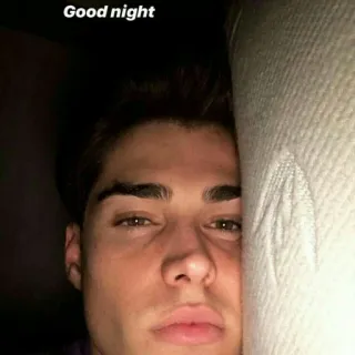 ⚡ 7cd990ca Good night homme, endormi, portrait, nuit, oreiller telegram sticker