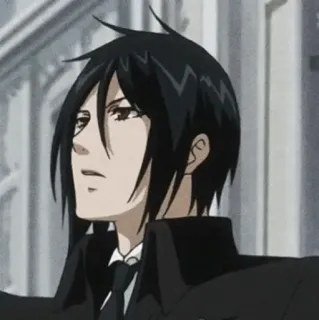 ⛓ 1773df27 Sebastian Michaelis Black Butler anime, sebastian michaelis, black butler, cartoon, demon, butler telegram sticker