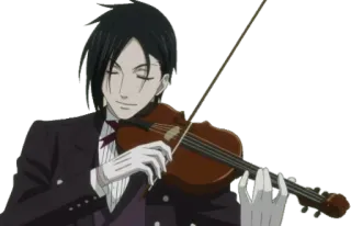 🎩 01123364 Sebastian Michaelis Black Butler Anime, Violino, Sebastian Michaelis, Black Butler, Personaggio whatsapp sticker