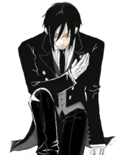 😌 18493558 Sebastian Michaelis Black Butler Anime, Manga, Maggiordomo, Sebastian, Black Butler whatsapp sticker