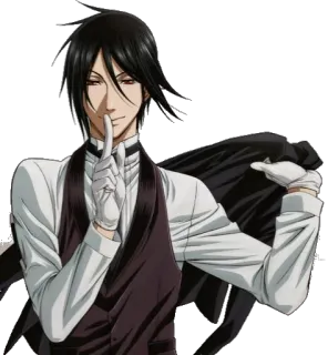 😷 ef9037db Sebastian Michaelis Black Butler Anime, Manga, Maggiordomo, Sebastian, Black Butler, Personaggio, Demone whatsapp sticker