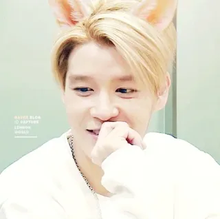 😺 1d9606de NAVER BLOG
CAPTURE
LEMON WORLD homme, blond, oreilles, kpop, idole, mignon telegram sticker