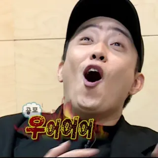 😱 49dfe3f0 우아아아 Mème, Drôle, Coréen, Personne, Surprise, Choc telegram sticker