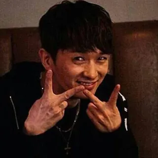 ✌ be75b373 homme, portrait, signe de paix, asiatique, sweat à capuche, souriant telegram sticker