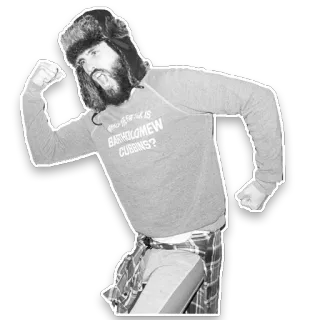 💪 9a953974 WHO THE HECK IS BARTHOLOMEW CUBBINS? 帽子, 男人, 胡子 whatsapp sticker