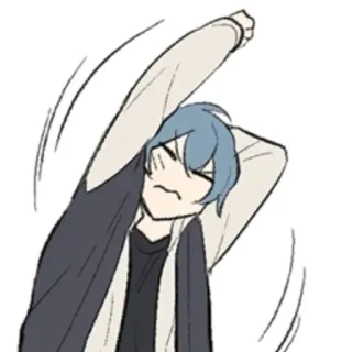 😁 09de5fcd anime, personaje, dibujos animados, cansado, soñoliento, agotado telegram sticker