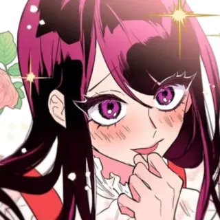 😀 8026c9e8 mujer, chica, anime, manga, dibujo animado, rosa, sonrisa telegram sticker