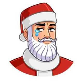 😢 017df1e8 Santa Claus Weihnachtsmann, Weihnachten, traurig, weinend, Feiertag, Winter telegram sticker