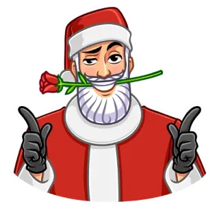 😉 7cc603c7 Santa Claus Weihnachtsmann, Weihnachten, Rose, Feiertag, Feier telegram sticker