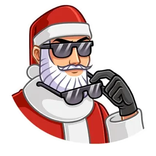 😎 93fbc7ad Santa Claus Weihnachtsmann, Weihnachten, cool, Sonnenbrille, Feiertag, festlich, Feier telegram sticker