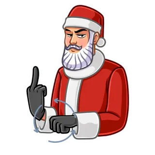 🖕 9f685c0d Santa Claus Weihnachtsmann, Weihnachten, beleidigend, Stinkefinger, beleidigend, unhöflich, Geste telegram sticker