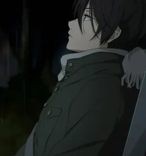 🍎 11e9d293 Anime, Garçon, Mâle, Cheveux noirs, Veste, Écharpe telegram sticker