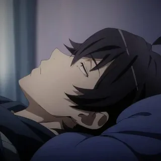 🍎 c9792556 Anime, Mâle, Personnage, Couché, Lit telegram sticker