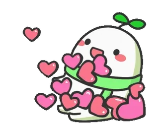 💕 efe4c379 słodkie, serce, miłość, kawaii, kreskówka, naklejka telegram sticker