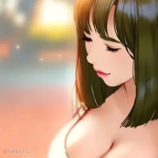 ☺️ 2da1420a женщина, аниме, иллюстрация, искусство whatsapp sticker