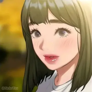 🙂 e6daec1c Аниме, Девушка, Портрет, Мультфильм whatsapp sticker