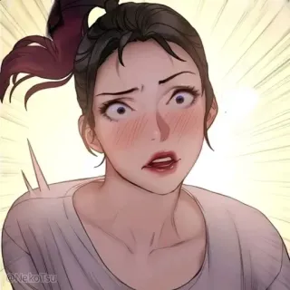 😲 f3850bee Аниме, Мультфильм, Женщина, Девушка, В шоке whatsapp sticker