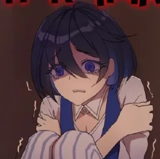🌟 013cbcd4 anime, girl, scared, crying, emotional whatsapp sticker