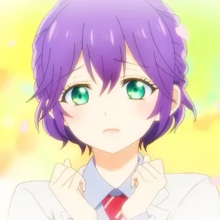 🙂 ccc0b2f8 อนิเมะ, มังงะ, ตัวละคร, ผู้หญิง, น่ารัก, ตาสีเขียว, ผมสีม่วง telegram sticker