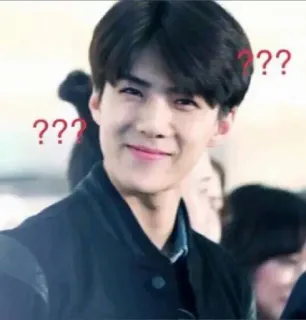 👑 7b033ee6 ??? 问题, 困惑, 表情包, 亚洲人, 男人, 表情 telegram sticker