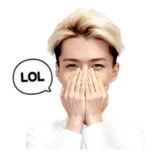 🙊 53203c23 LOL kpop, tertawa, lucu, lol, potret, pria whatsapp sticker