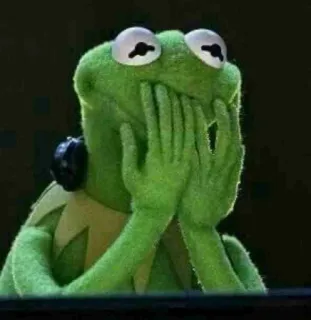 😰 53f8f438 Kermit the Frog เคอร์มิท, กบ, ตกใจ, มัปเพ็ต, หุ่น, มีม telegram sticker