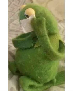 😢 6e2c1539 Kermit เคอร์มิท เดอะ ฟร็อก, มัพเพ็ต, เศร้า, หุ่นกระบอก, มีม telegram sticker