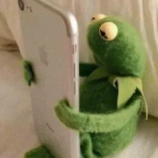 😕 75c95797 Kermit เคอร์มิทเดอะฟร็อก, กบ, โทรศัพท์, มีม, หุ่นกระบอก, อ่าน, สีเขียว telegram sticker