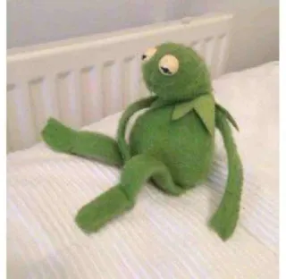 😏 a3e3c0ff Kermit เคอร์มิท, กบ, หุ่น, สีเขียว, เศร้า telegram sticker