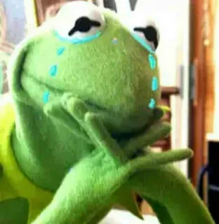 😭 b68e070e Kermit เคอร์มิท, เศร้า, กบ, มีม, ร้องไห้, หุ่น telegram sticker