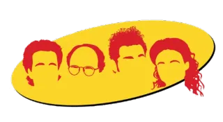 🏆 388f0a07 Seinfeld Seinfeld, Jerry Seinfeld, Elaine Benes, George Costanza, Cosmo Kramer, NBC, Sitcom telegram sticker