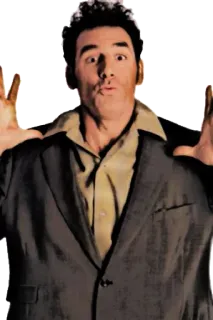 😟 d7c2ba52 Kramer Seinfeld Kramer, Seinfeld, serie TV, commedia, personaggio, divertente, anni '90 telegram sticker