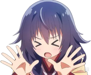 🙅‍♀ 21dc850b Anime, Dibujos animados, Chica, Enojada, Manos arriba telegram sticker