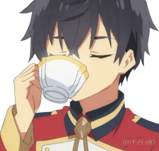 ☕ 48a4d638 Anime, Té, Bebiendo, Chico, Relajante telegram sticker