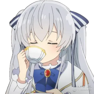 ☕ 8ce939db Anime, Chica, Té, Lindo, Sticker, Dibujo animado telegram sticker