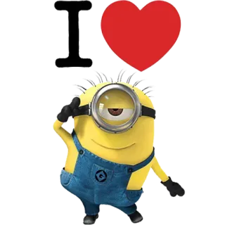 ❤ f8a6d739 Minion I❤️ Minion, trái tim, tình yêu, hoạt hình, nhãn dán whatsapp sticker