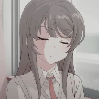 ⛓ ab2e2e95 อนิเมะ, ผู้หญิง, ชุดนักเรียน, น่ารัก, หลับตา whatsapp sticker