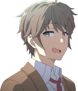 😅 69b7e194 Anime, Männlich, Braune Haare, Sakuta Azusagawa, Rascal Does Not Dream of Bunny Girl Senpai whatsapp sticker