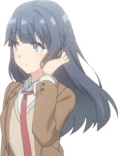🙄 71c32ccb Mai Sakurajima Rascal Does Not Dream of Bunny Girl Senpai Anime, Mädchen, Schuluniform, Bunny Girl Senpai, Charakter whatsapp sticker