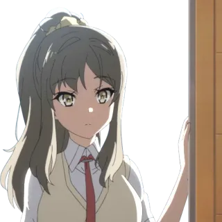 🙄 75a1a5e7 Mai Sakurajima Rascal Does Not Dream of Bunny Girl Senpai Anime, Schulmädchen, Süß, Mädchen, Brünette whatsapp sticker
