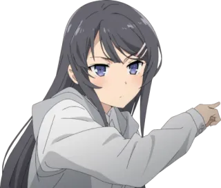 👉 a023658b anime, Mädchen, zeigend whatsapp sticker