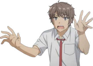 😱 aa088c74 Anime, verängstigt, Typ, Schuluniform, Hände whatsapp sticker