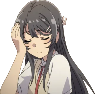 🤦‍♀️ bb692ae7 Anime, Mädchen, traurig, müde, enttäuscht whatsapp sticker