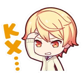 😓 e8b0ed48 Kx アニメ, キャラクター, 考え中, ステッカー, 表情 telegram sticker