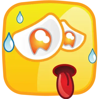 😝 193800b3 表情符号, 流汗, 疲惫, 舌头, 黄脸, 贴纸, 表情 telegram sticker