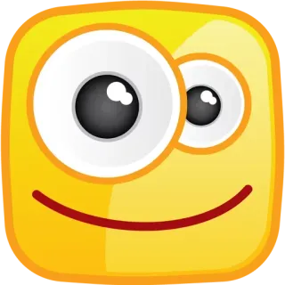 😀 fc73419b 贴纸, 卡通, 脸, 大眼睛, 黄色, 角色, 正方形, 快乐 telegram sticker