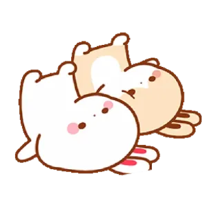 🍼 1704faa8 милый, животное, медведь, кролик, мультфильм, наклейка telegram sticker